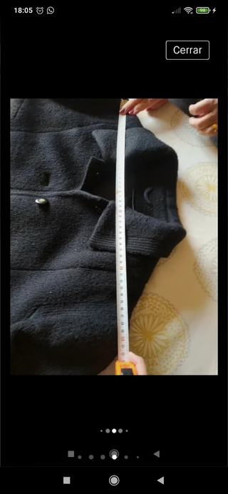 Abrigo Chaquetón lana mujer paño negro 52