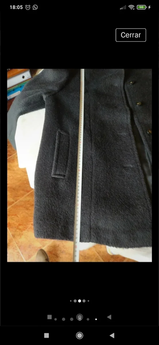Abrigo Chaquetón lana mujer paño negro 52