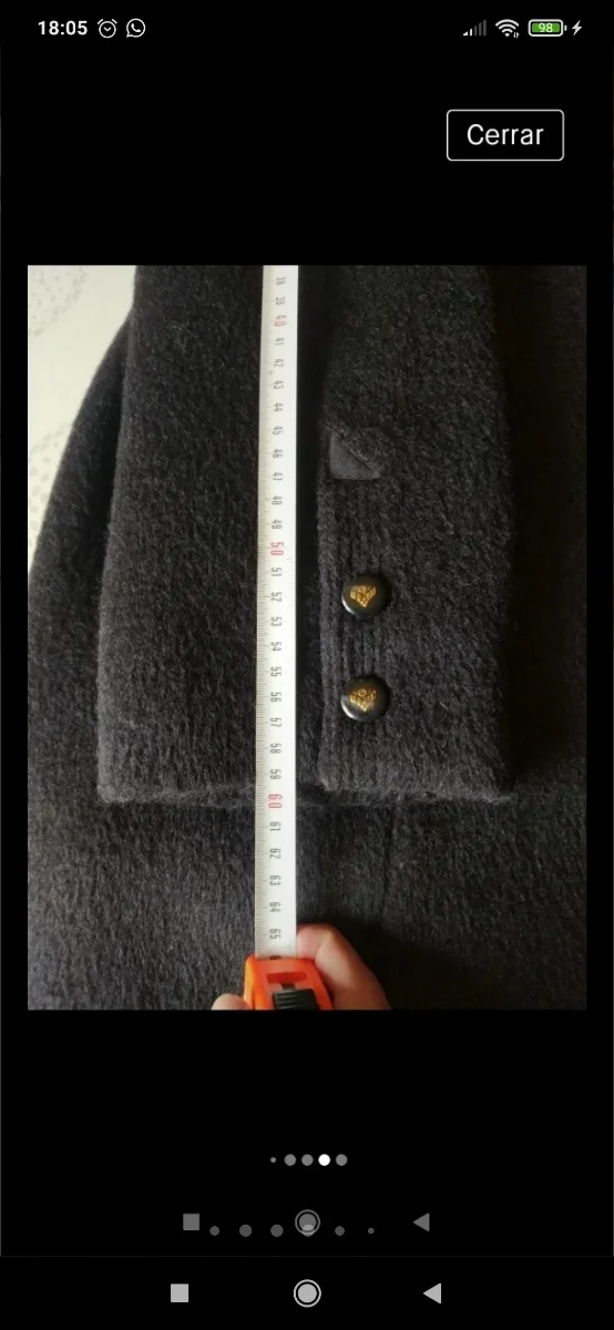 Abrigo Chaquetón lana mujer paño negro 52