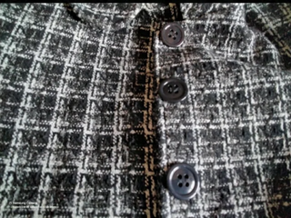 chaquetón mujer de lana jaspeada negro gris 46