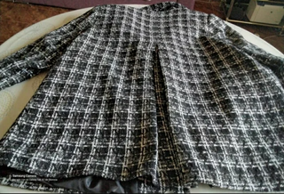 chaquetón mujer de lana jaspeada negro gris 46