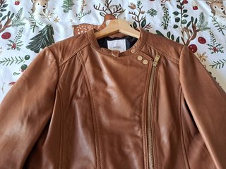 Cazadora de piel Mango
