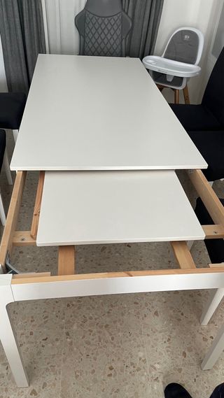Mesa comedor extensible 180/240 blanca EKEDALEN
