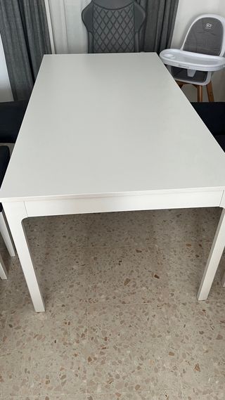 Mesa comedor extensible 180/240 blanca EKEDALEN