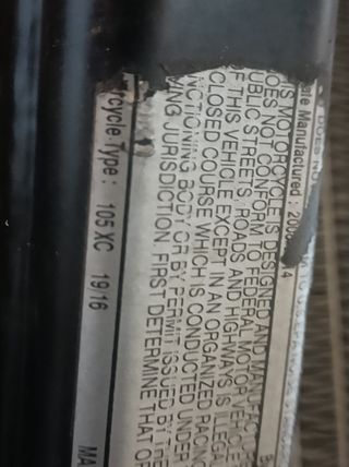 KTM SX 105 SUPERMOTARD