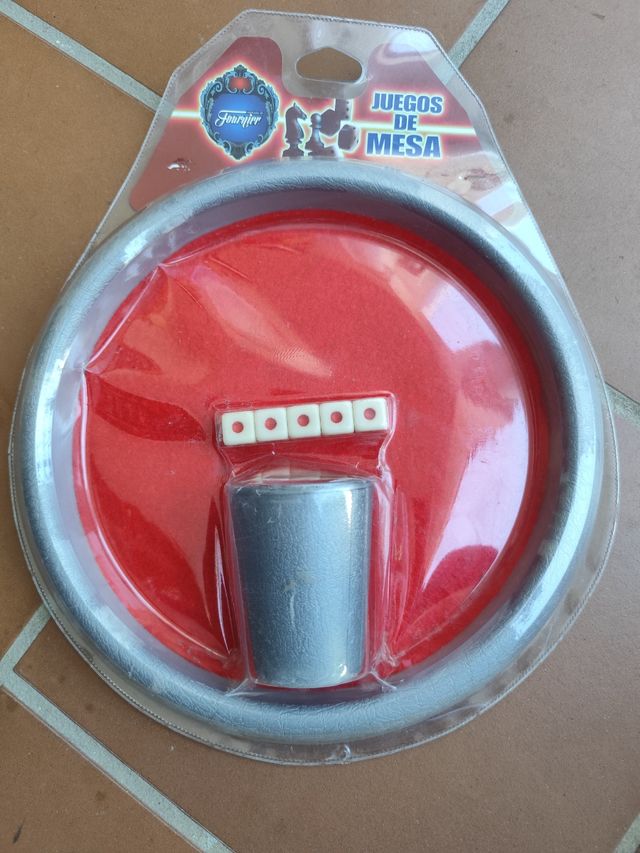 Juego mesa Dados poker, cubilete, tapete