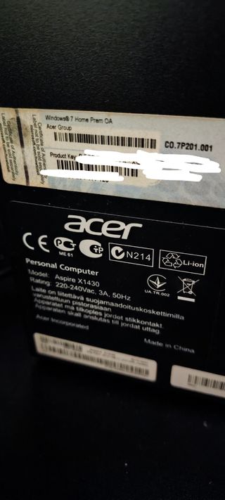 Ordenador Acer (sólo torre)