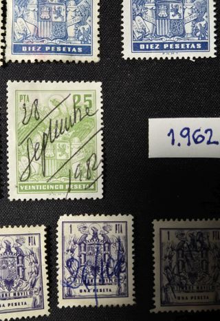 Timbres y sellos fiscales 1962