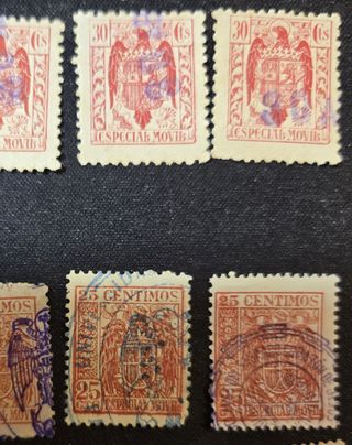 Timbres y sellos fiscales 1944-60