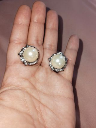 Pendientes perla de pinza