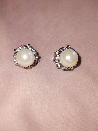 Pendientes perla de pinza