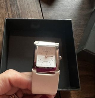 Reloj Calvin Klein correa piel blanca original