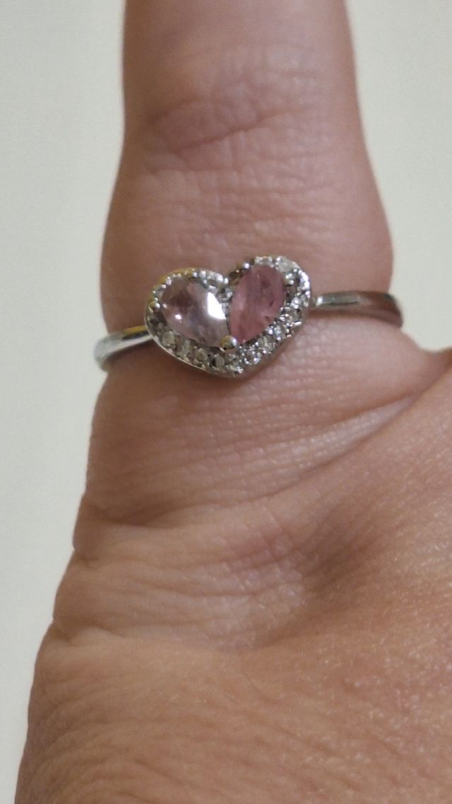 Anello in acciaio e Tormalina rosa