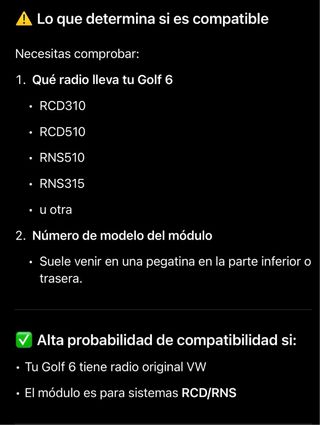 Interfaz CarPlay Android para VW Golf Polo Tiguan