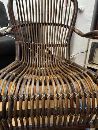 Sillón de mimbre bambu