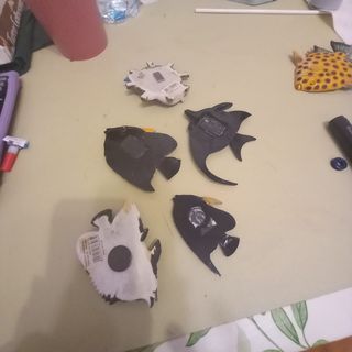 5  magneti con pesci tropicali vintage