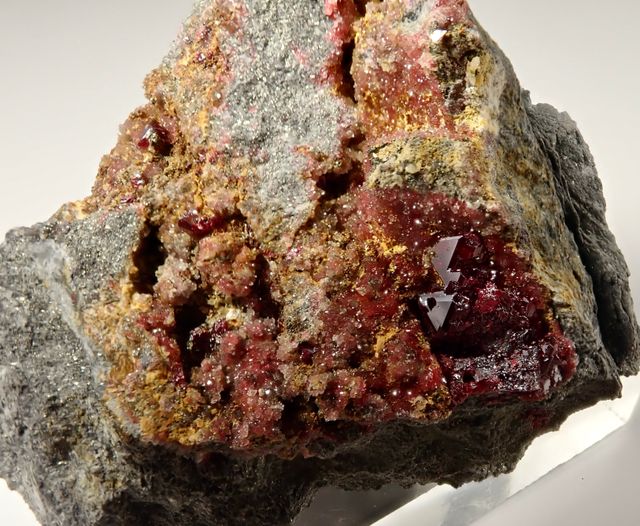 Mineral. Cinabrio cristales.