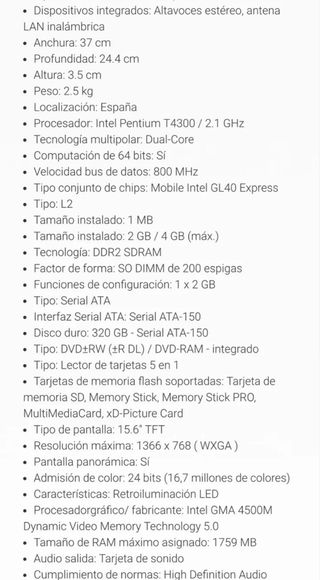 Portatil Acer Extensa 5635Z 
