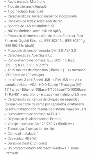 Portatil Acer Extensa 5635Z 