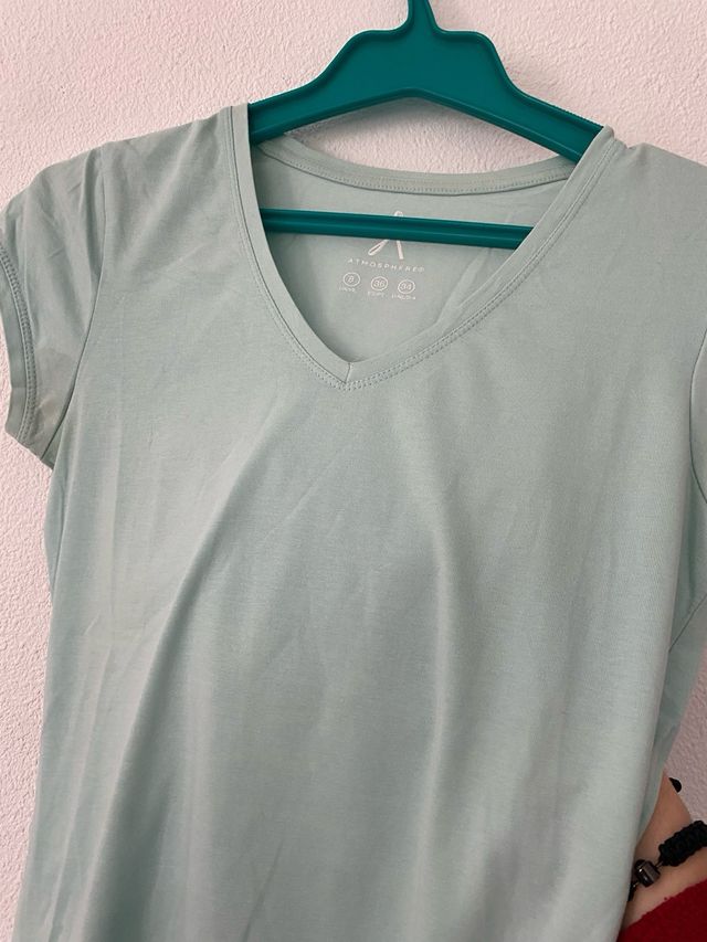 Camiseta verde azulada