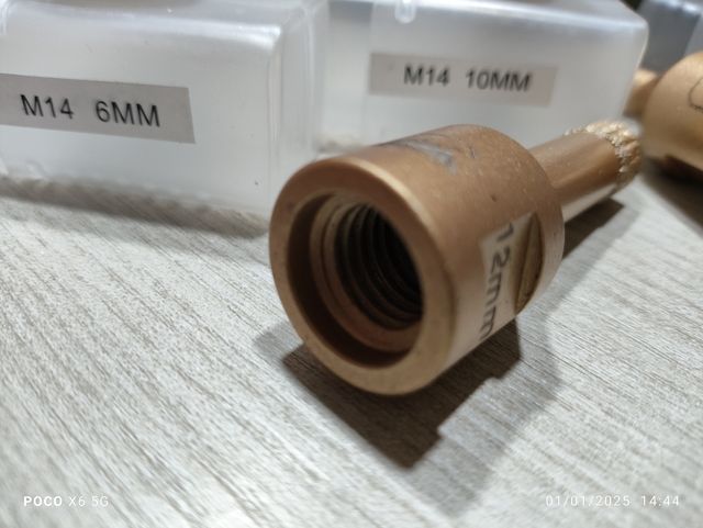 Punte a tazza diamantate 6-8-10-12 m14