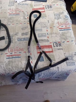 Material deportivo, pesas tobilleras y foam roller