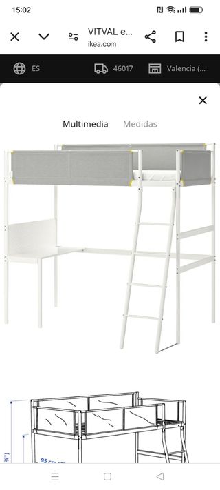 Cama litera con escritorio