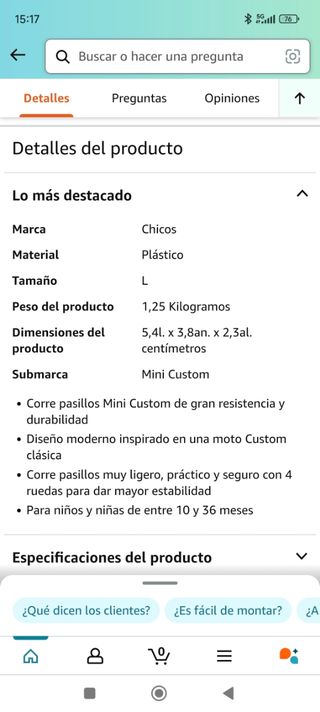 Correpasillos moto chicco