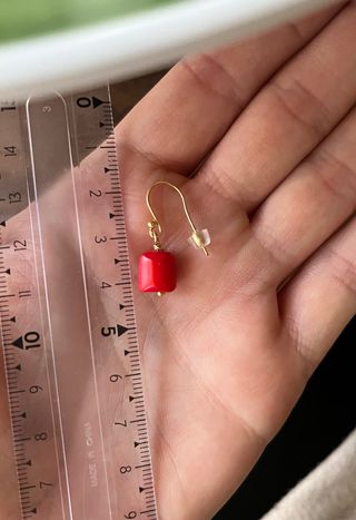 Pendientes coral rojo natural y auténtico