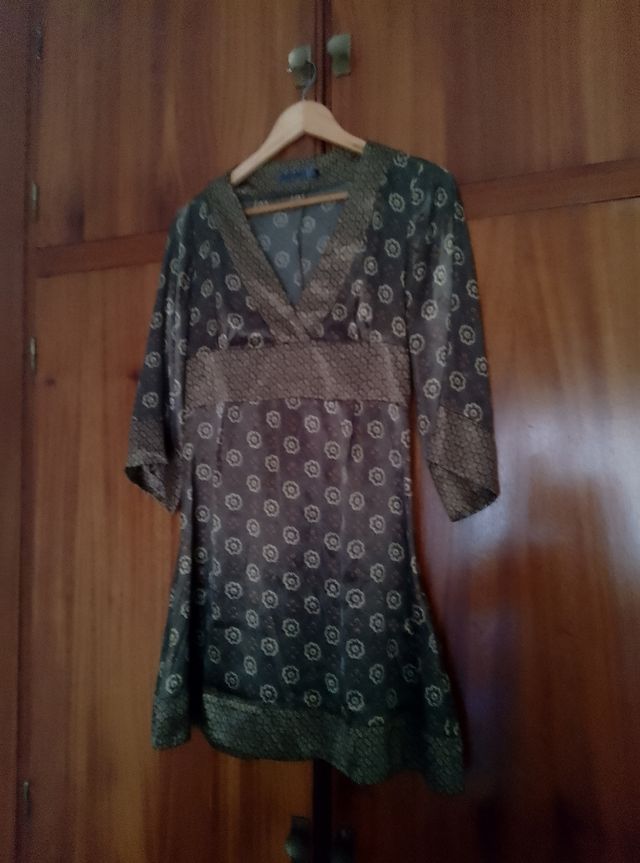 Vestido satén mujer