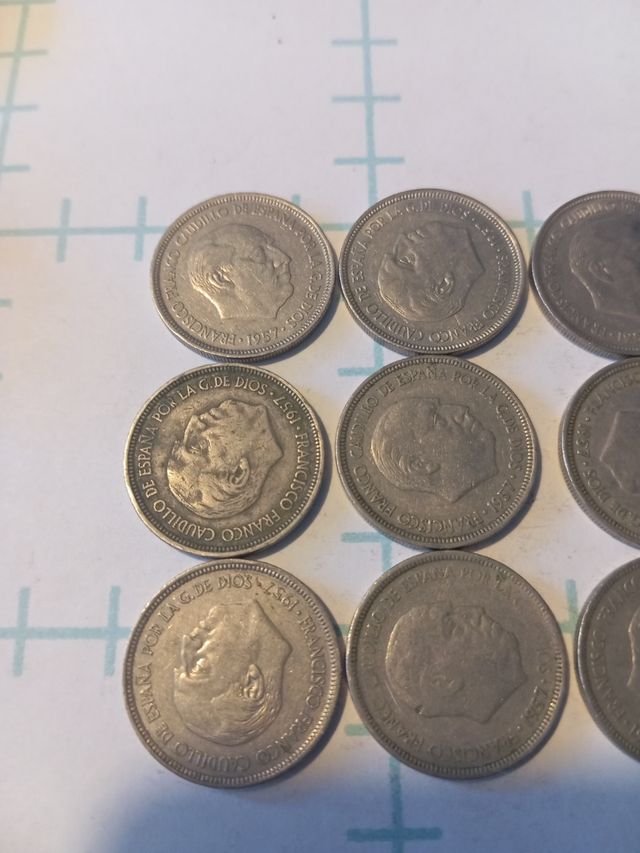 9 Monedas de 5 pesetas
