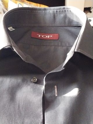 Camicia uomo nera puro cotone 