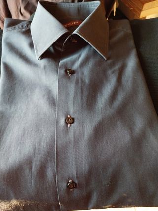 Camicia uomo nera puro cotone 
