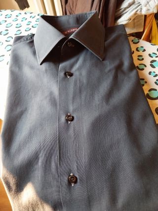 Camicia uomo nera puro cotone 