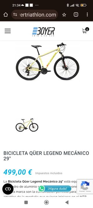 Bicicleta nueva 29" quer legend