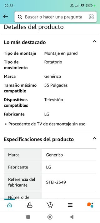 Soporte para TV LG