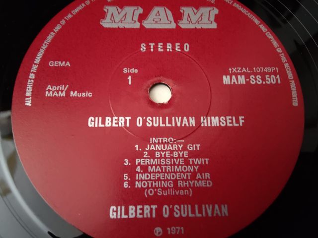 Vinilo Gilbert O´Sullivan