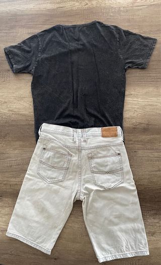 Camiseta GN’R y pantalón vaquero corto PULLandBEAR
