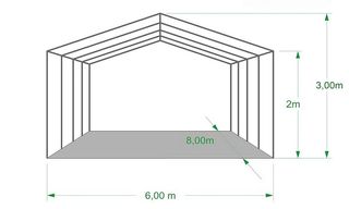 Carpa 8x6 para Exteriores Resistente con Ventanas