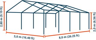 Carpa almacén 5x8 m PVC 700 N Impermeable Blanco