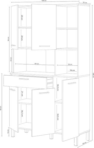 Alacena de Cocina, Aparador Comedor, Mueble