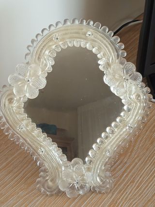 Espejo veneciano, tallado en cristal de Murano