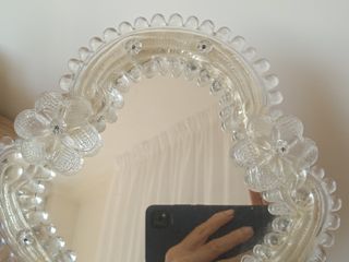 Espejo veneciano, tallado en cristal de Murano