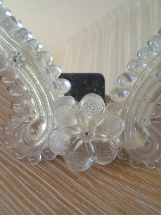 Espejo veneciano, tallado en cristal de Murano