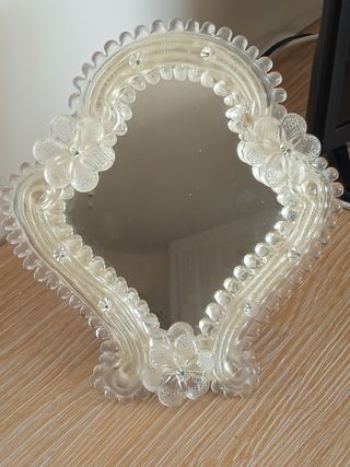 Espejo veneciano, tallado en cristal de Murano