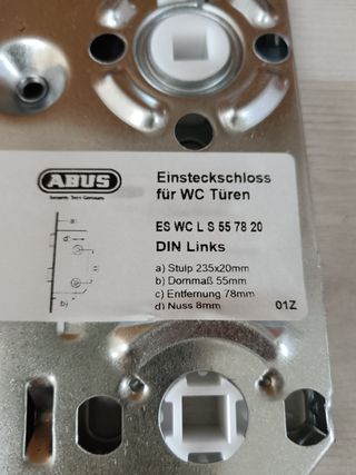 ABUS - Cerradura de embutir para puertas de inodor