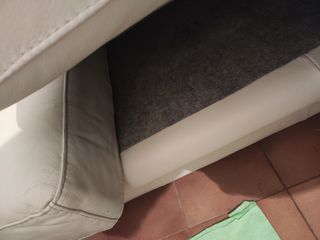 Sofá piel auténtica blanco tres plazas Losbu