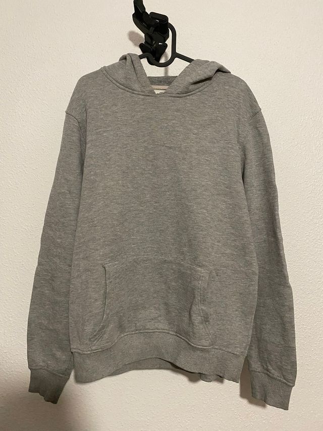 sudadera con capucha gris lisa