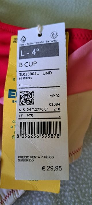 Nuevo con etiqueta Benetton Parte superior bikini