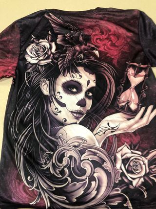Camiseta Calavera Catrina mujer XL nueva